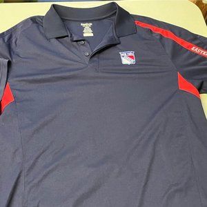 NEW YORK RANGERS SHIRT SLEEVE SHIRT. REEBOK. NAVY BLUE. SIZE. XL